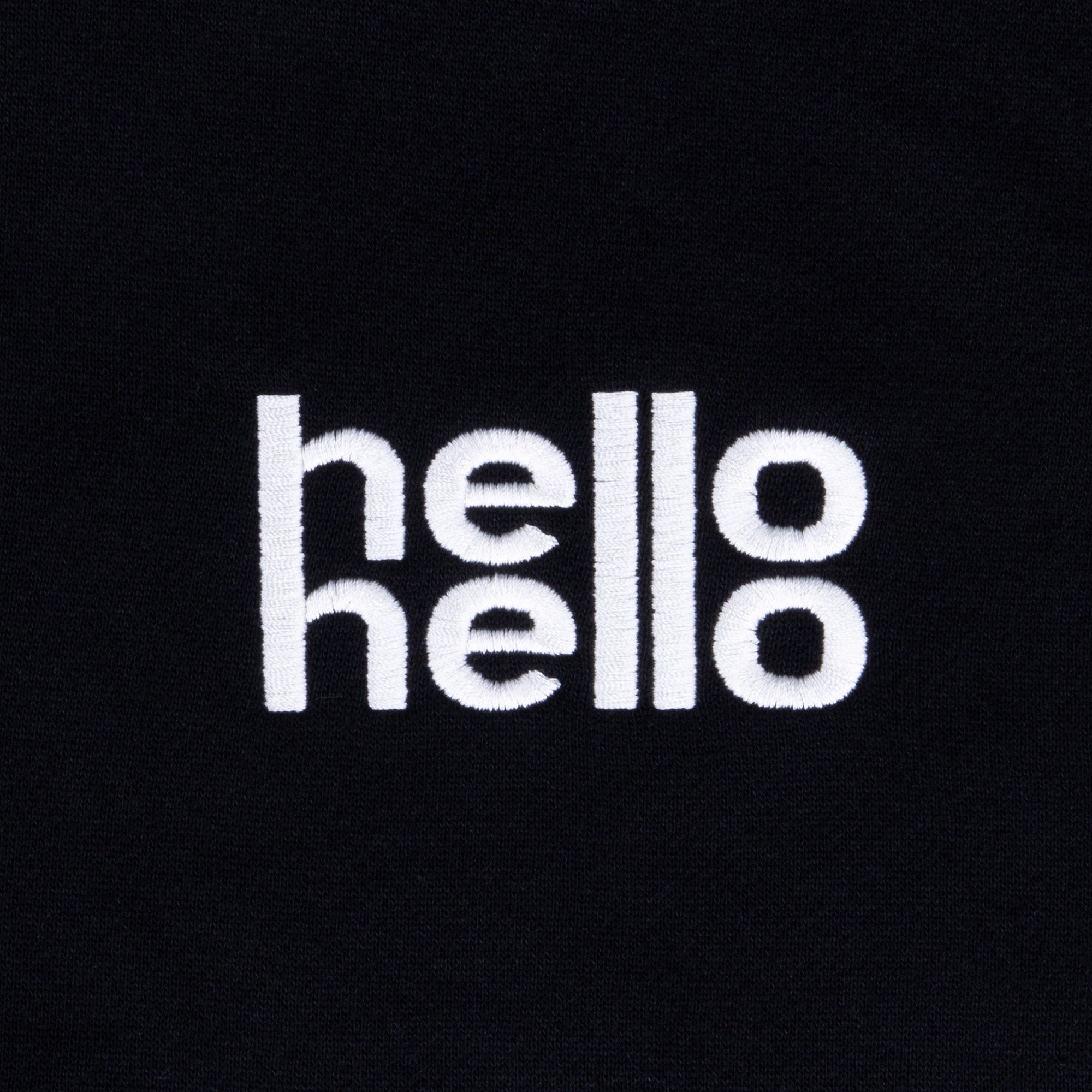 LULU® | HELLO HELLO EMBROIDERED HOODIE (BLACK)
