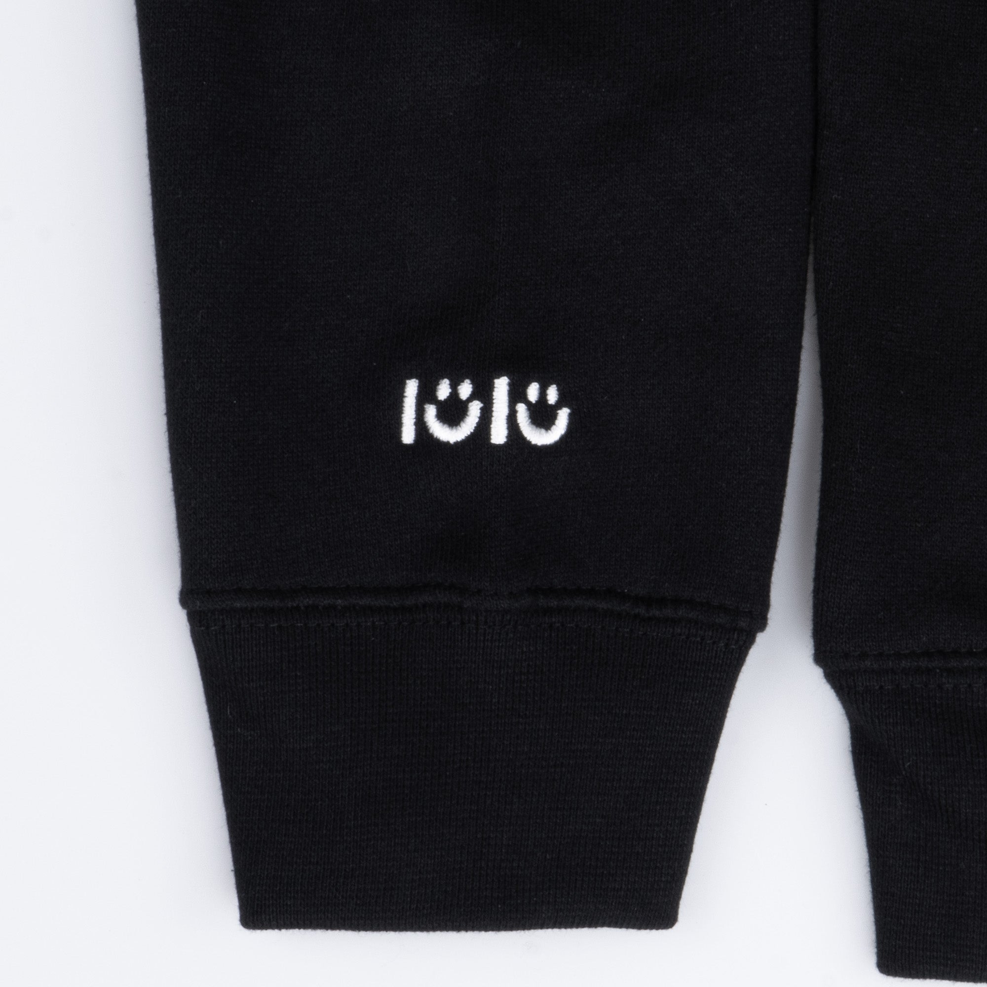 LULU® | HELLO HELLO EMBROIDERED HOODIE (BLACK)