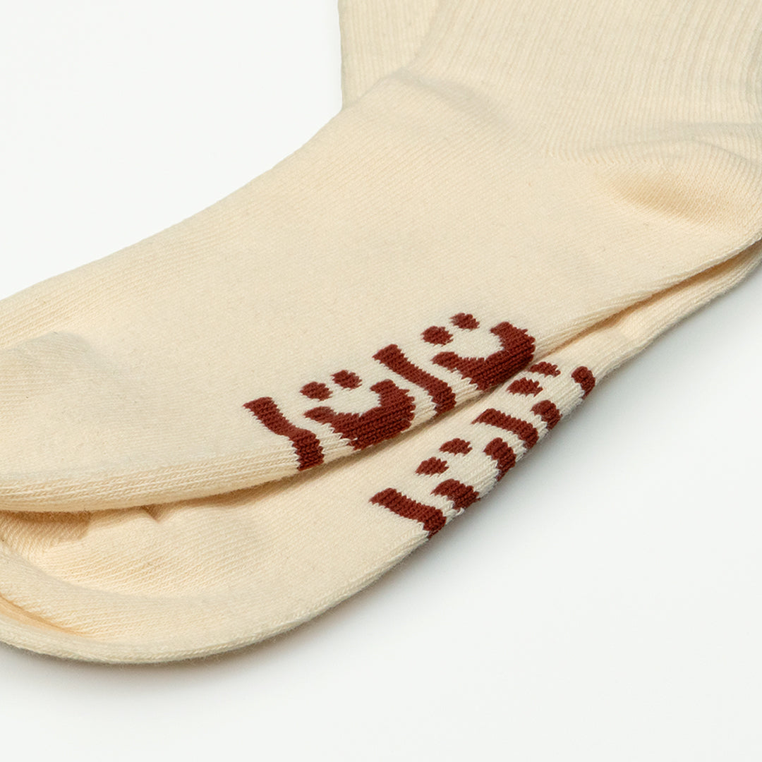 LULU® | HELLO HELLO CREW SOCKS (CREAM)
