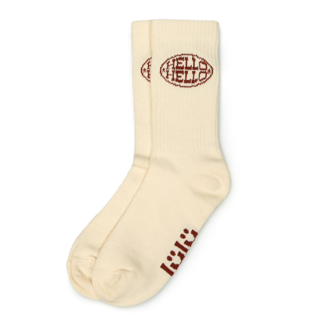 LULU® | HELLO HELLO CREW SOCKS (CREAM)
